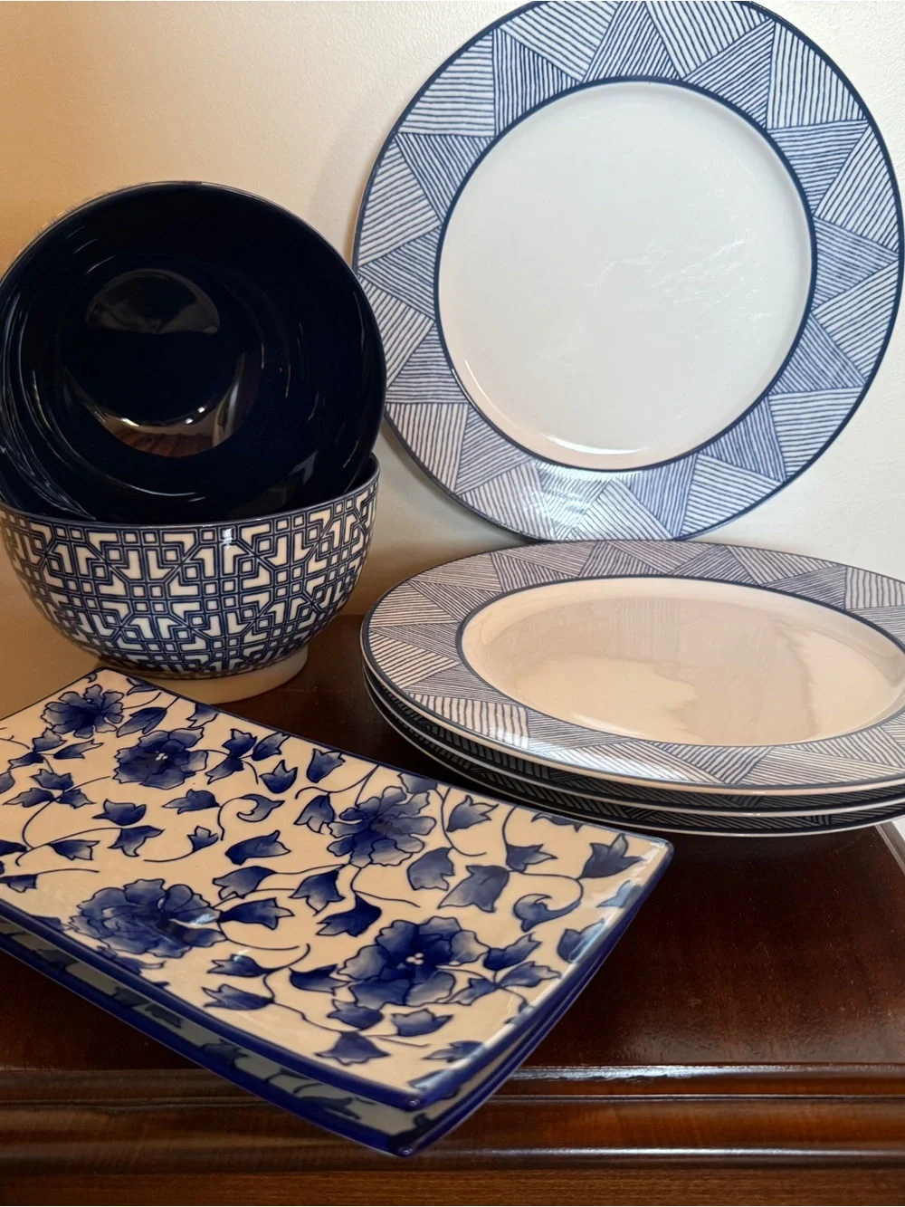 William/Sonoma brand Blue and White Ceramic Dinnerware Set